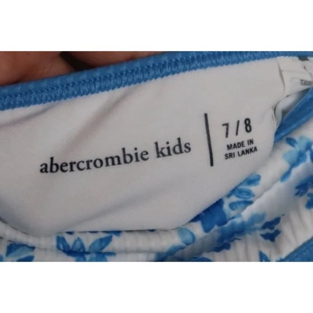 Abercrombie & Fitch Girls White‎ Floral Print Bikini Bottom Sz 7/8 Beach NWT